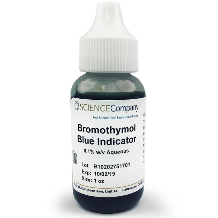 Equilibrium constant of bromothymol blue